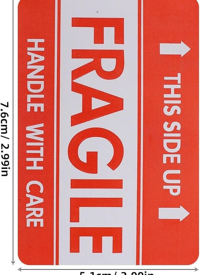 Red Fragile Warning Label Stickers 300pcs Roll High Adhesive Shipping Moving Packaging - Image 2